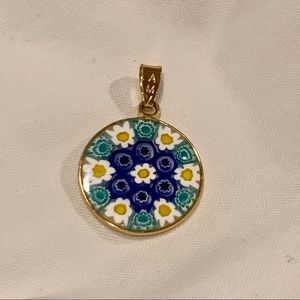AMV Glass Handmade Pendent  with colorful flowers